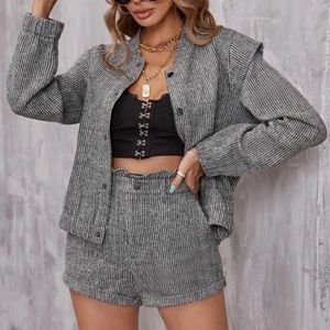 Striped bomber jacket